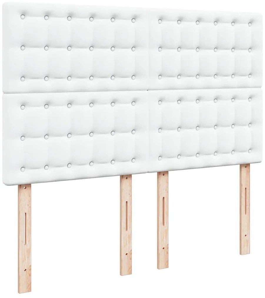 Estrutura de cama otomana com colchão branco couro falso