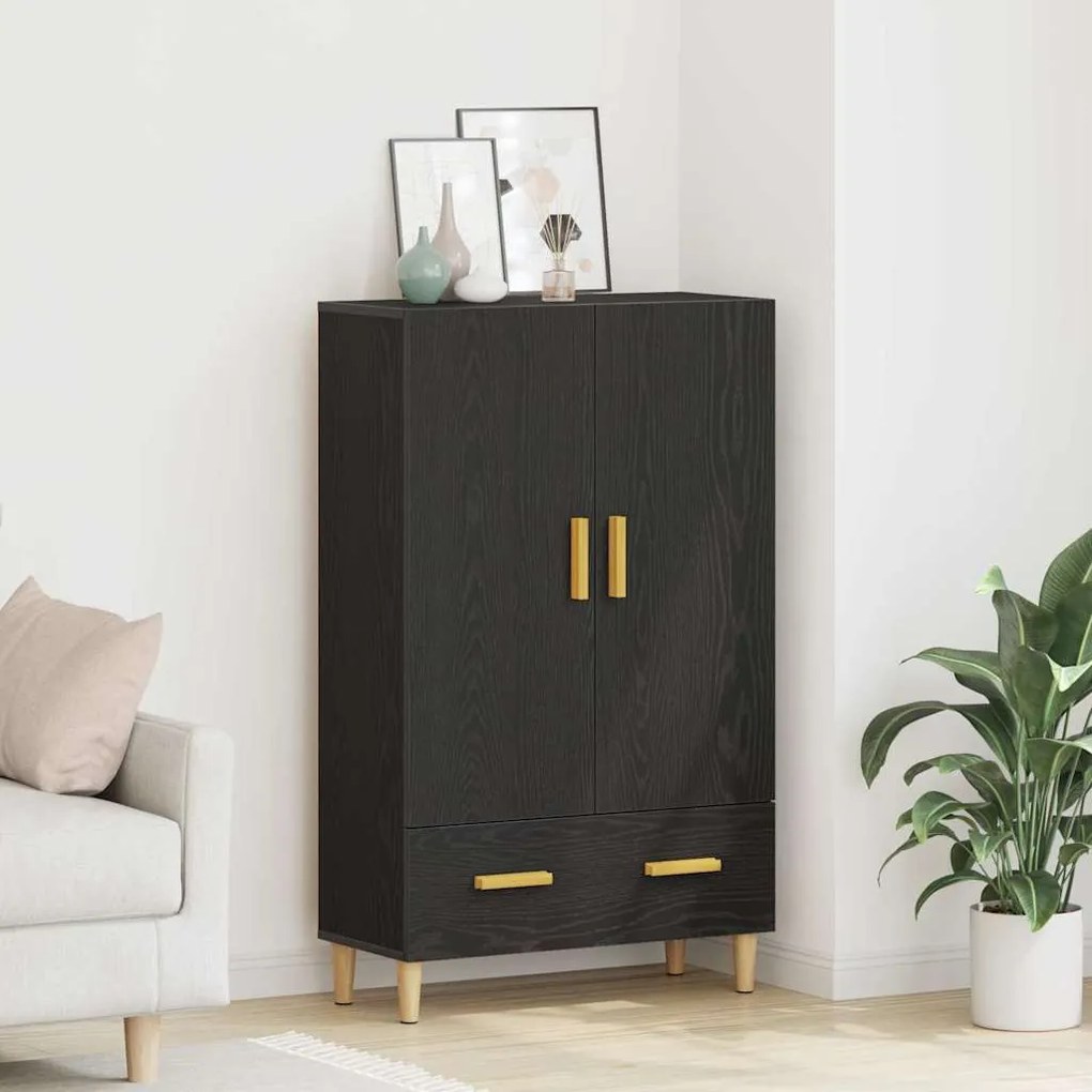 Highboard vidaXL em Carvalho Preto, 70x31x115 cm, Feito de Madeira Derivada