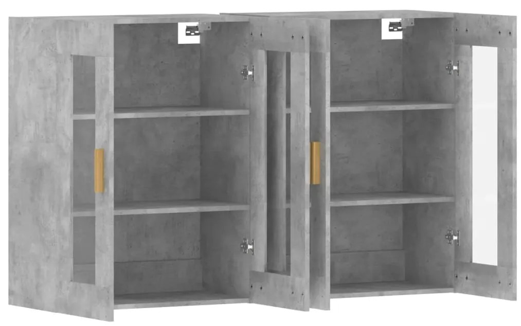 Móveis de parede 2 pcs derivados de madeira cinzento cimento