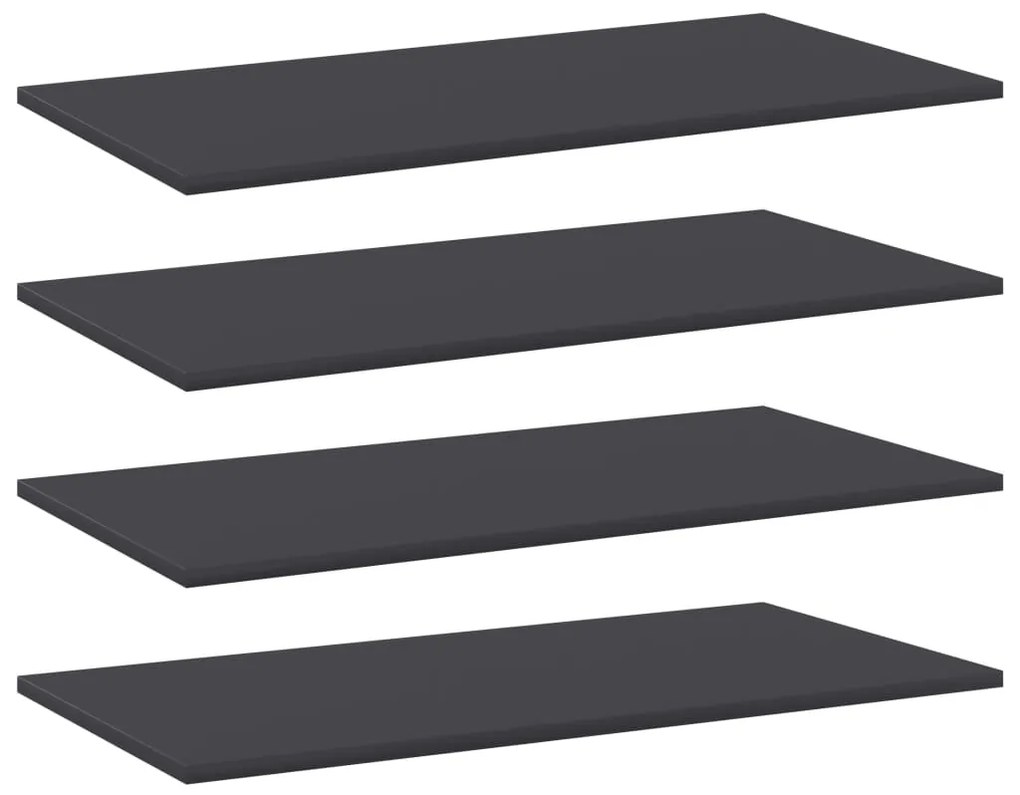 vidaXL Prateleiras para estante 4 pcs 80x40x1,5cm contraplacado cinza