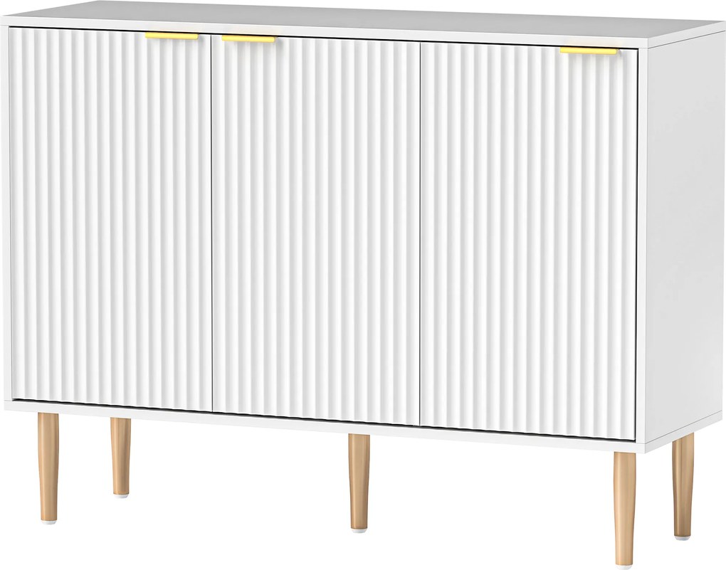 Aparador de Sala de Estar com Prateleira Ajustável Móvel para TV para Quarto Sala de Estar 107x35x80 cm Branco