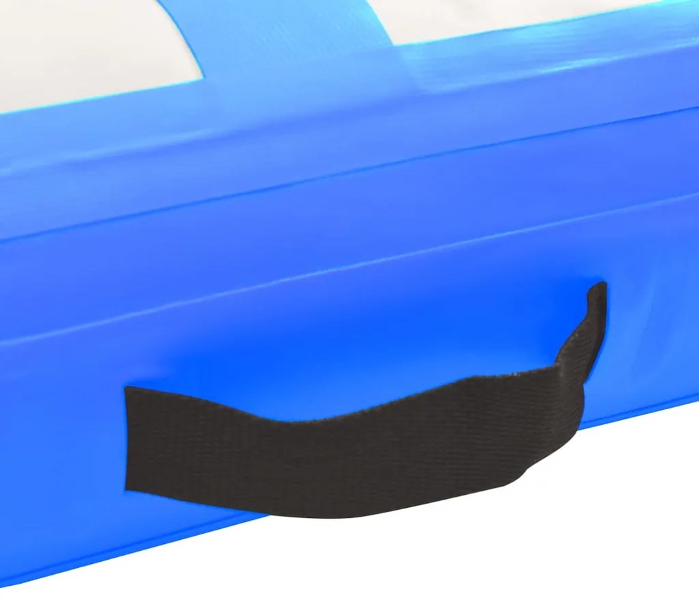 Colchão de ginástica insuflável c/ bomba 200x200x10 cm PVC azul