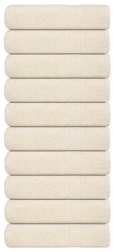 vidaXL Toalhas de banho 10 pcs 70x140 cm 360 gsm 100% algodão creme