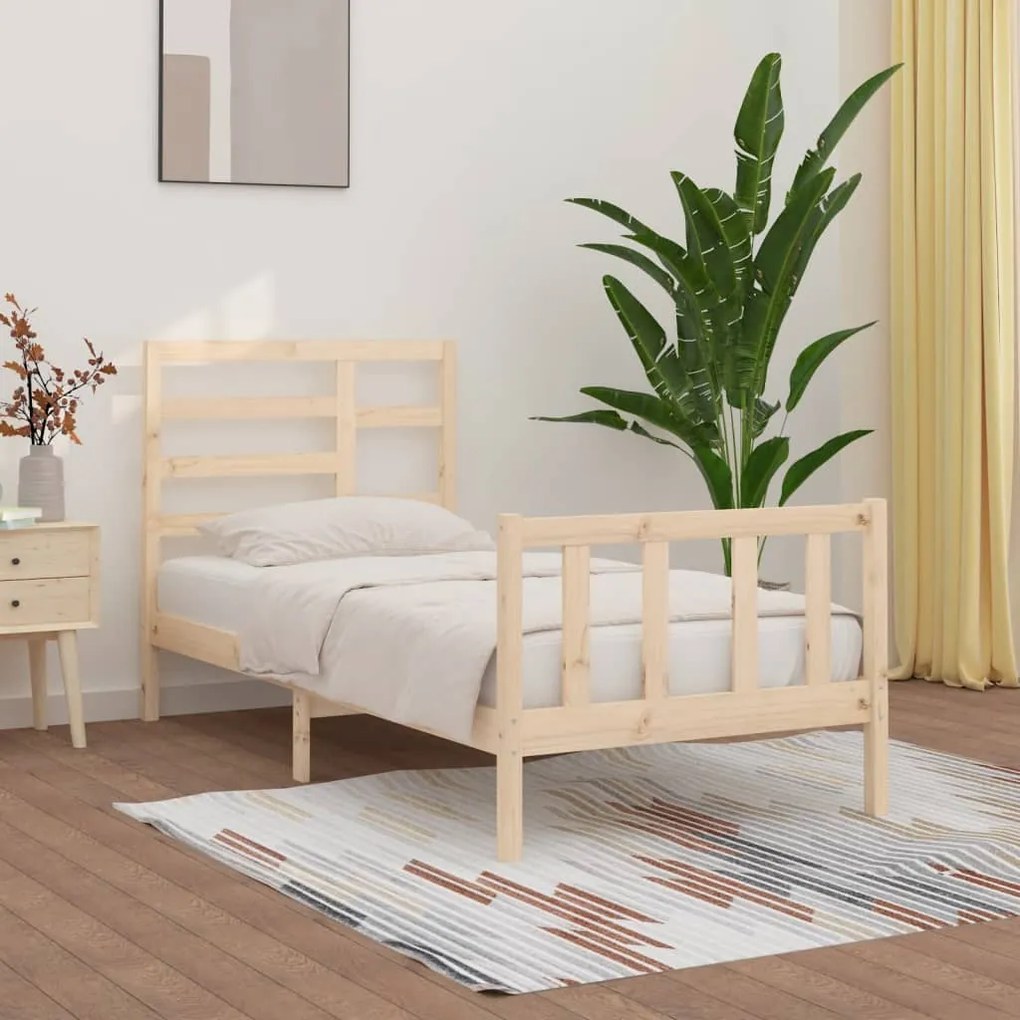 Cama sem colchão 90x200 cm madeira de pinho maciça