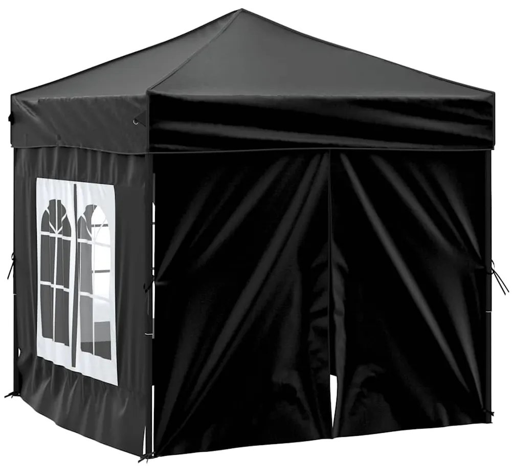 Tenda para festas dobrável com paredes laterais 2x2 m preto