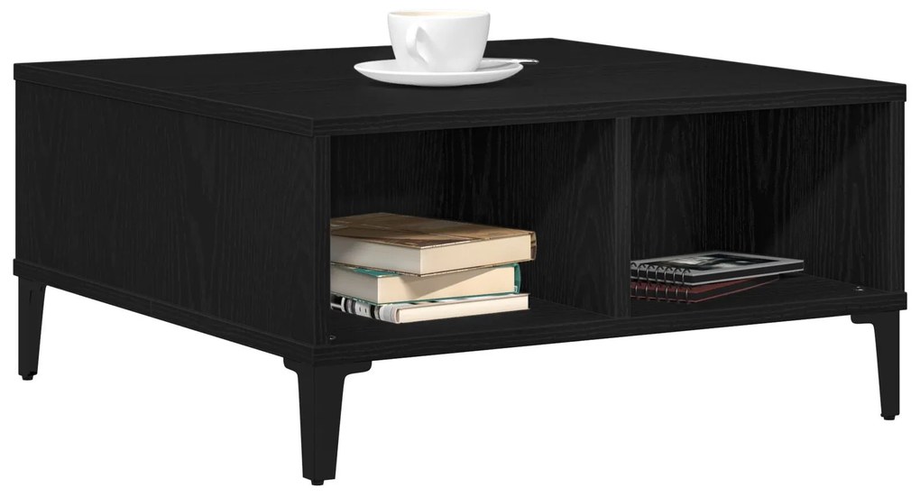Mesa de Centro vidaXL Preto Carvalho 60x60x30 cm Madeira Consolidade