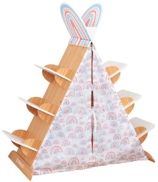 Tenda Infantil com Prateleiras Madeira Natural 122.1 x 59.99 x 126.49 cm