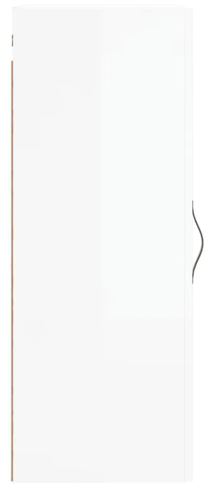 Armário parede 34,5x34x90 cm derivados madeira branco brilhante