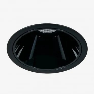Downlight Led Embutido Com Moldura Redonda Ø8 Cm Em Alumínio Luisiana Branco Cálido 2700k & Preto & 23º & 11 W - Sklum