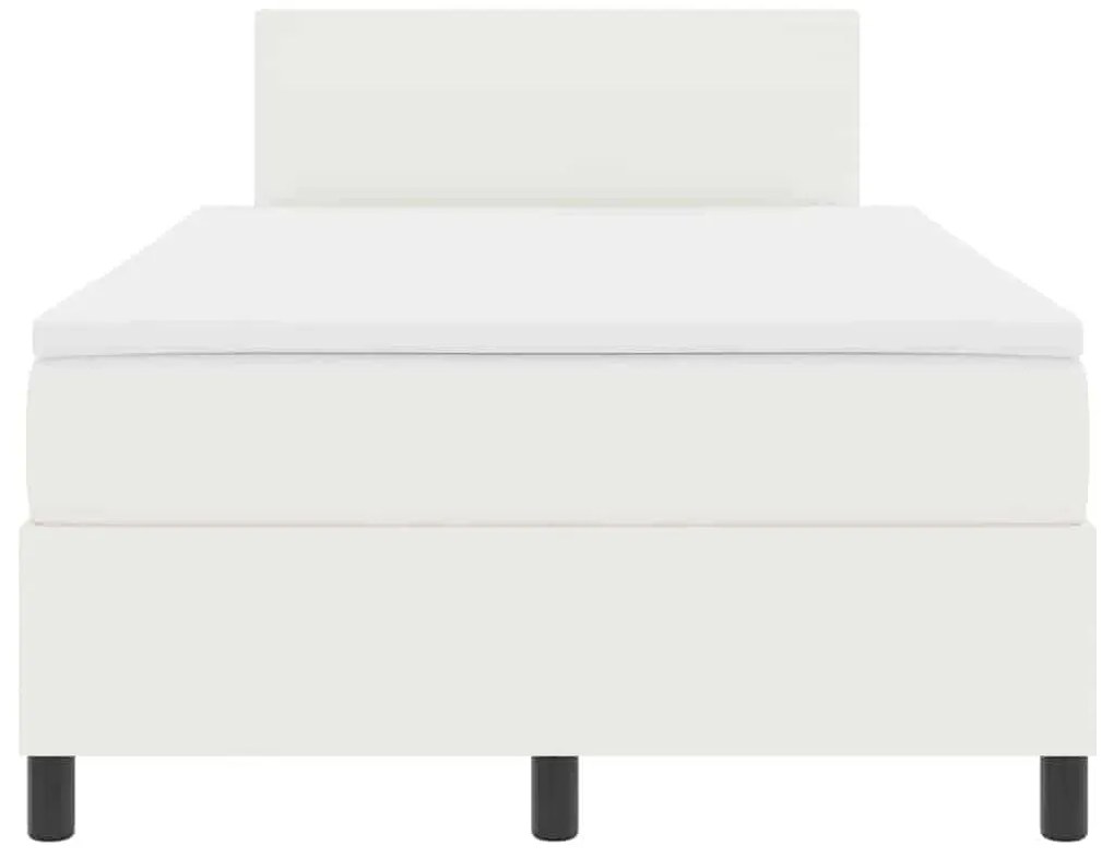 Cama Box Spring com Colchão e Luz LED Creme 120x200 cm Tecido de Velud