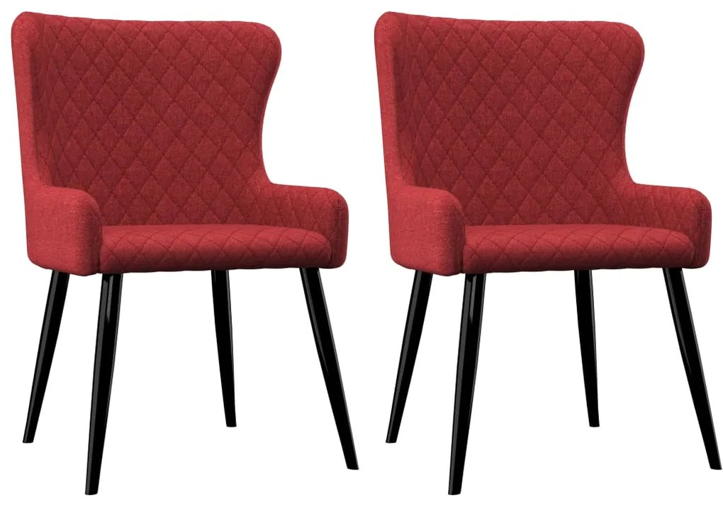 282523 vidaXL Cadeiras de jantar 2 pcs tecido bordô