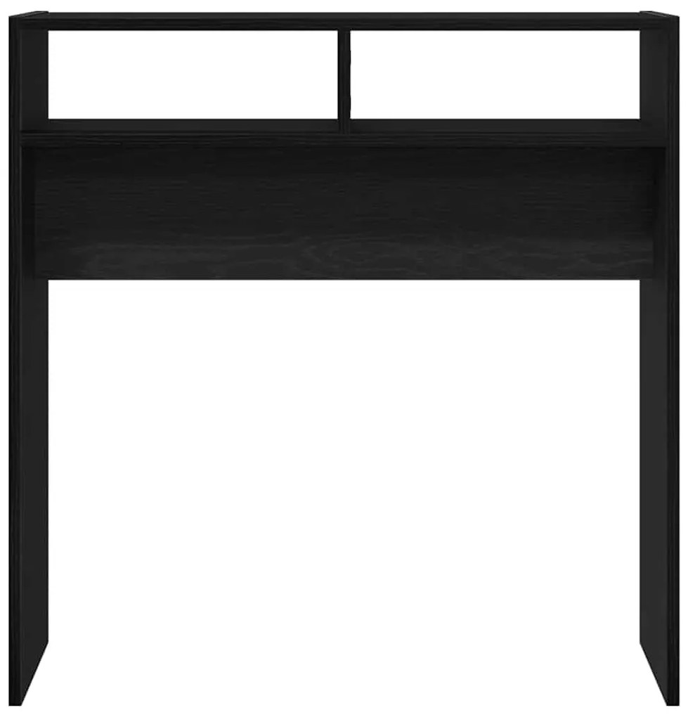 Mesa Console de Carvalho Preto - 78x30x80 cm - Feita de Madeira Engenh