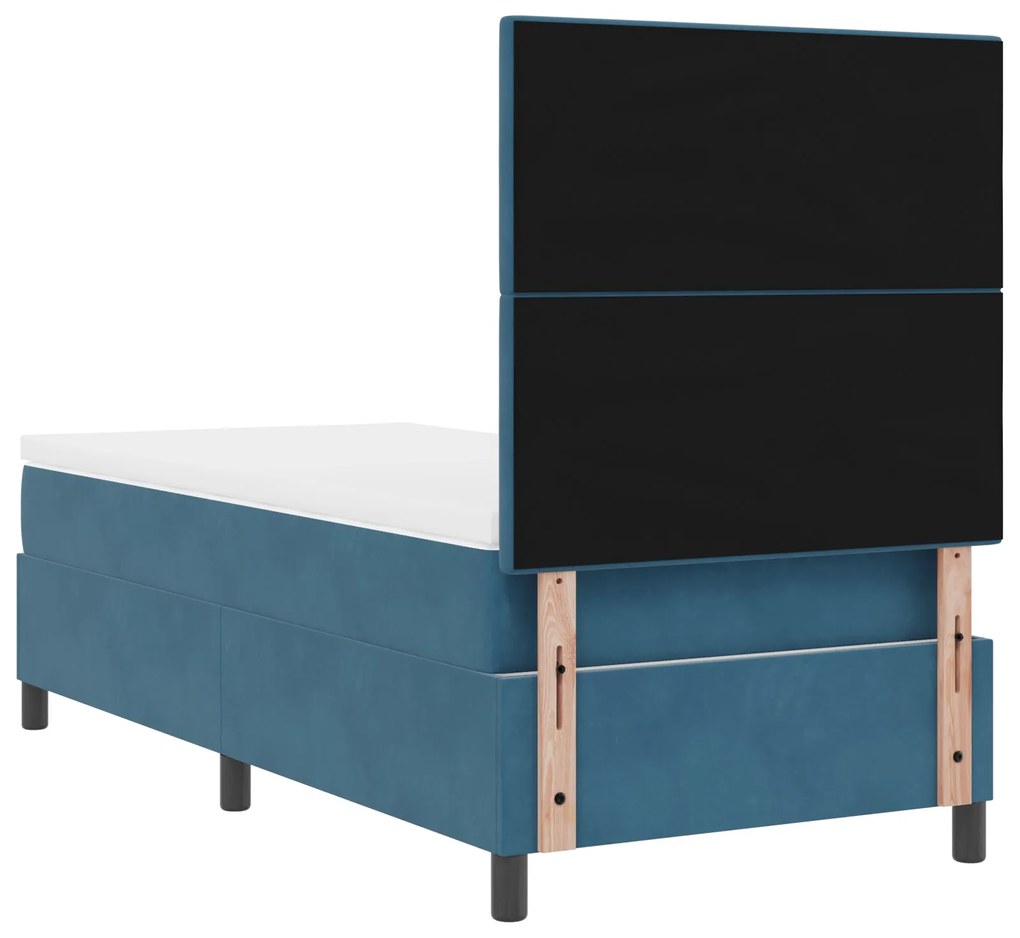 Cama Box com Colchão vidaXL Azul Escuro 80x200 cm Veludo