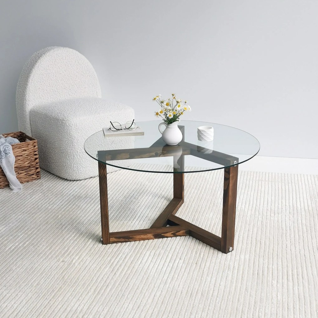 Mesa de Café Miro - Nogueira - 75x40x75 cm