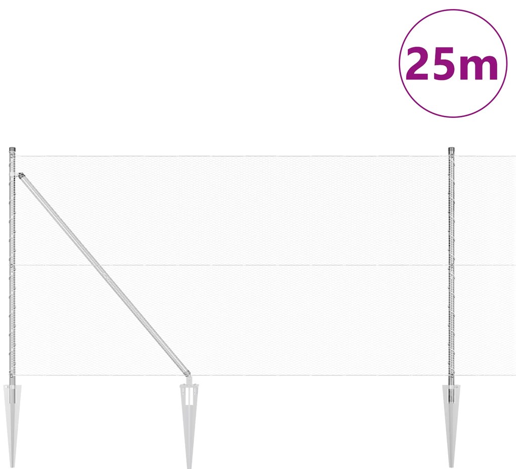 Conjunto de Cercamento Conjunto de 2 Aço galvanizado 25 m Durável