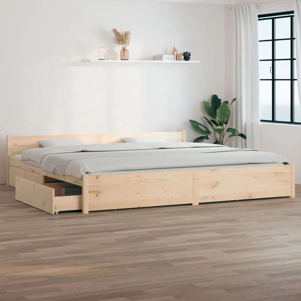 vidaXL Estrutura de cama com gavetas 200x200 cm