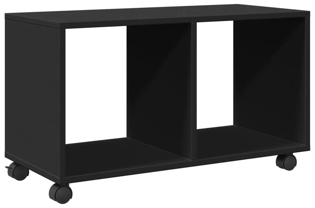 Móvel com rodas 72x33x42,5 cm derivados de madeira preto