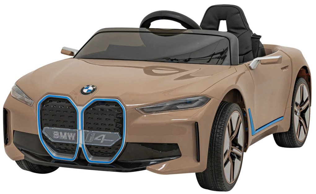 Carro elétrico para Crianças BMW I4 12V, Rodas Espuma EVA, Assento couro ecológico Dourado