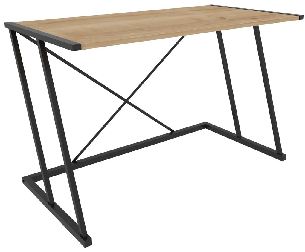 Secretária de Estudo Adelaide - Preto Carvalho - 114x60x75 cm