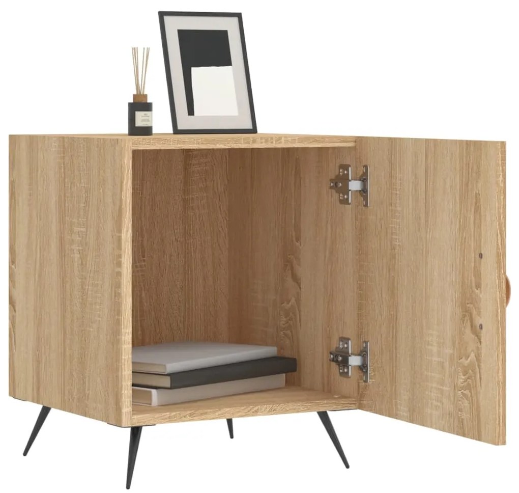 Mesa cabeceira 2pcs 40x40x50cm deriv. madeira carvalho sonoma