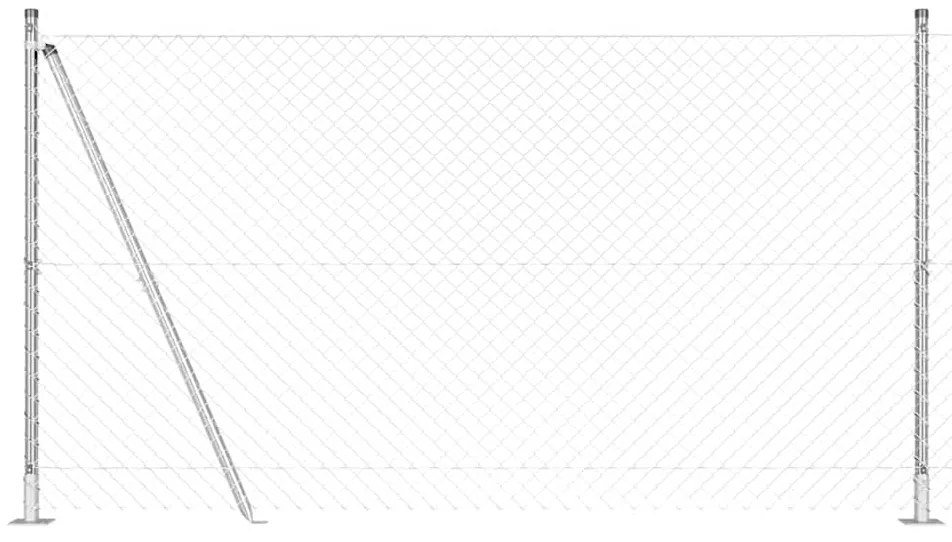Conjunto de Postes de Cerca Prateado 10 x 1.2 m Aço Galvanizado