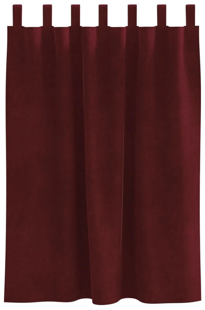 Cortinas Blackout vidaXL com Laços de Suspensão 2 pcs Bordô Veludo