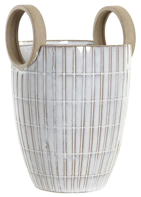 Vaso DKD Home Decor Cinzento Porcelana Moderno (16.5 x 16.5 x 26 cm)