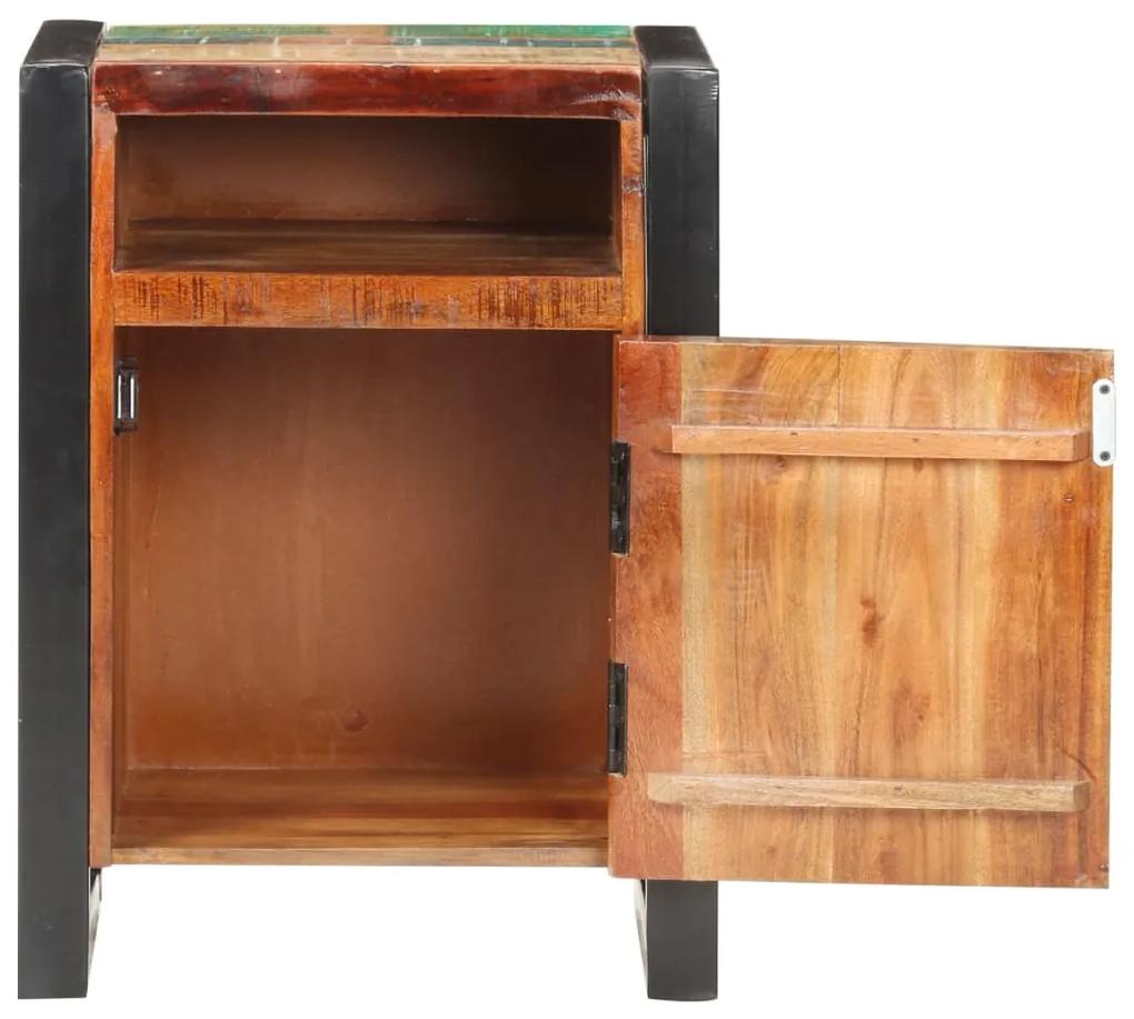 Mesa de cabeceira 40x35x55 cm madeira recuperada maciça
