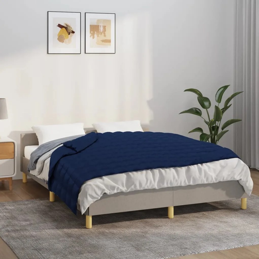 350735 vidaXL Manta pesada 5 kg 120x180 cm tecido azul