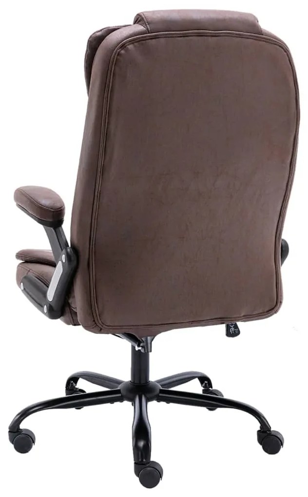 Cadeira de escritório couro artificial castanho-escuro