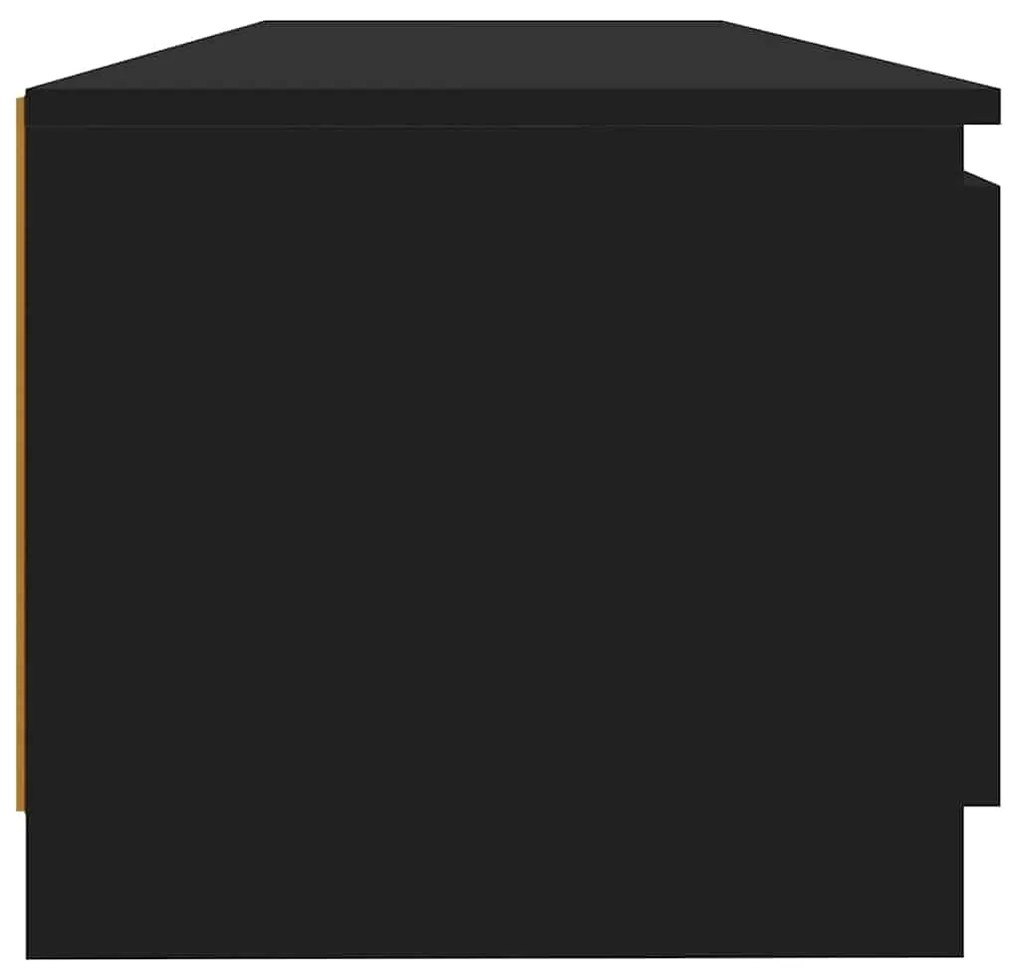 Móvel de TV com luzes LED 140x40x35,5 cm preto