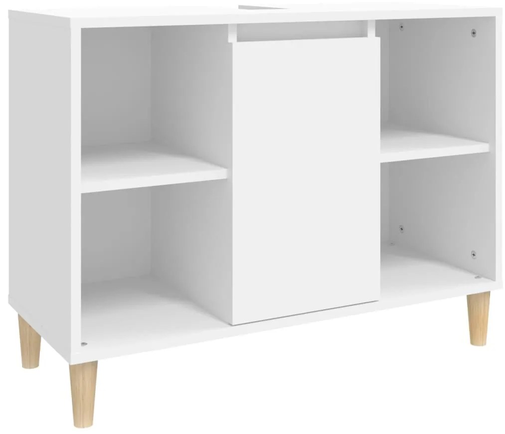 3 pcs conjunto móveis casa de banho derivados de madeira branco