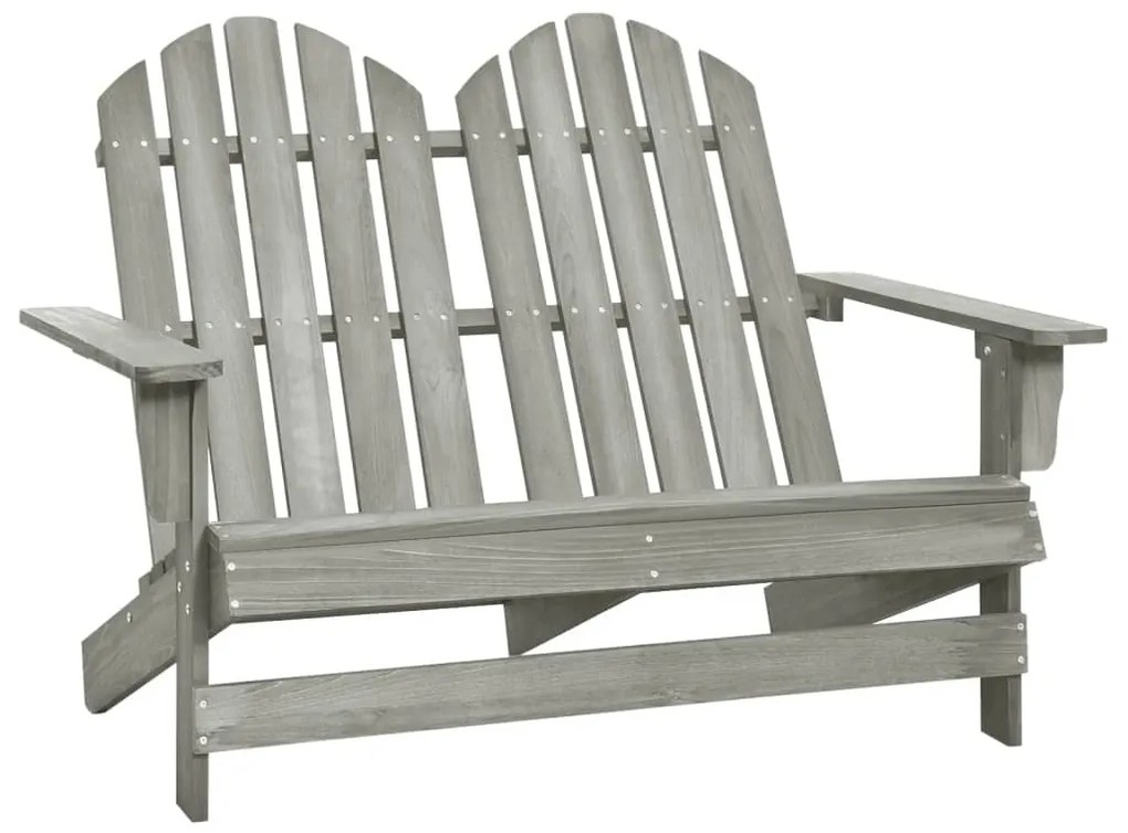 vidaXL Cadeira de jardim Adirondack 2 lugares abeto maciço cinzento