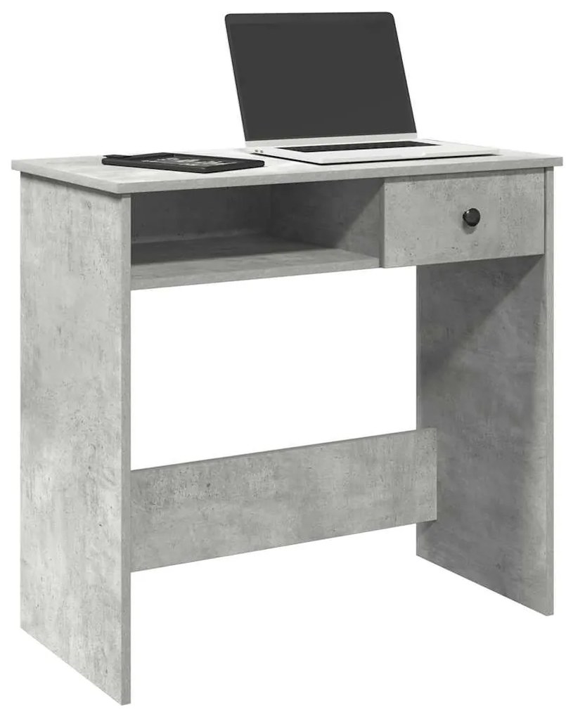 vidaXL Secretária 80x40x75 cm contraplacado cinzento cimento
