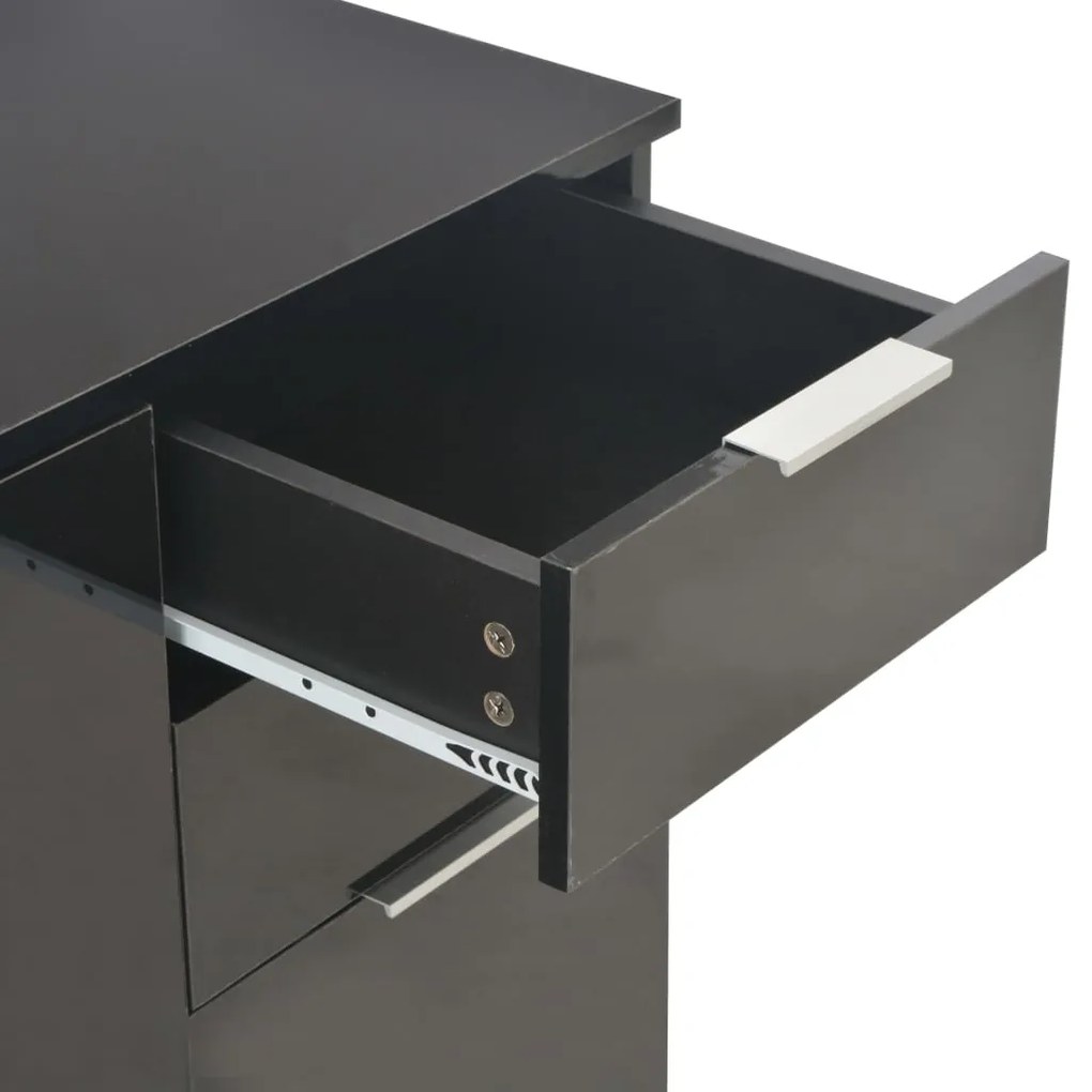 Aparador 107x35x80,5 cm preto brilhante
