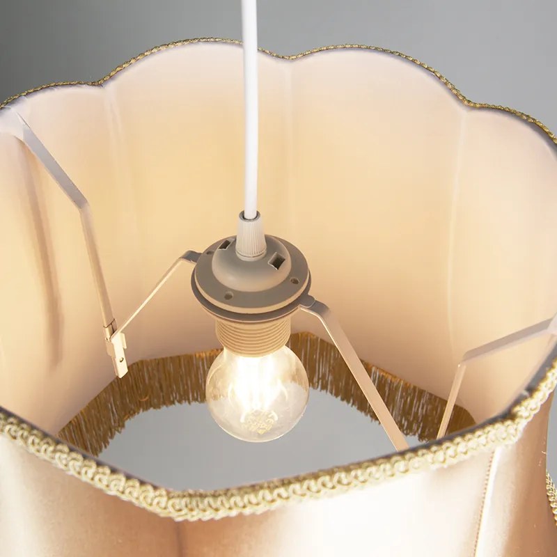 Candeeiro de suspensão retro dourado 45 cm - Granny Retro