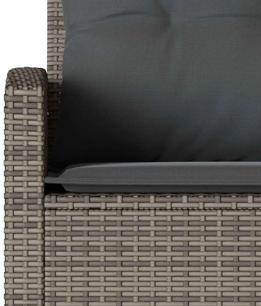 6 pcs conjunto sofás de jardim com almofadões em L vime PE