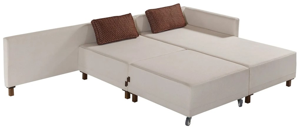 Sofá-Cama de Canto Matris – Bege – 285 x 90 x 192 cm