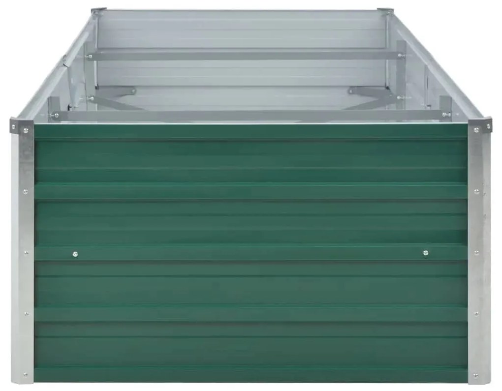 Canteiro elevado de jardim aço galvanizado 240x80x45 cm verde