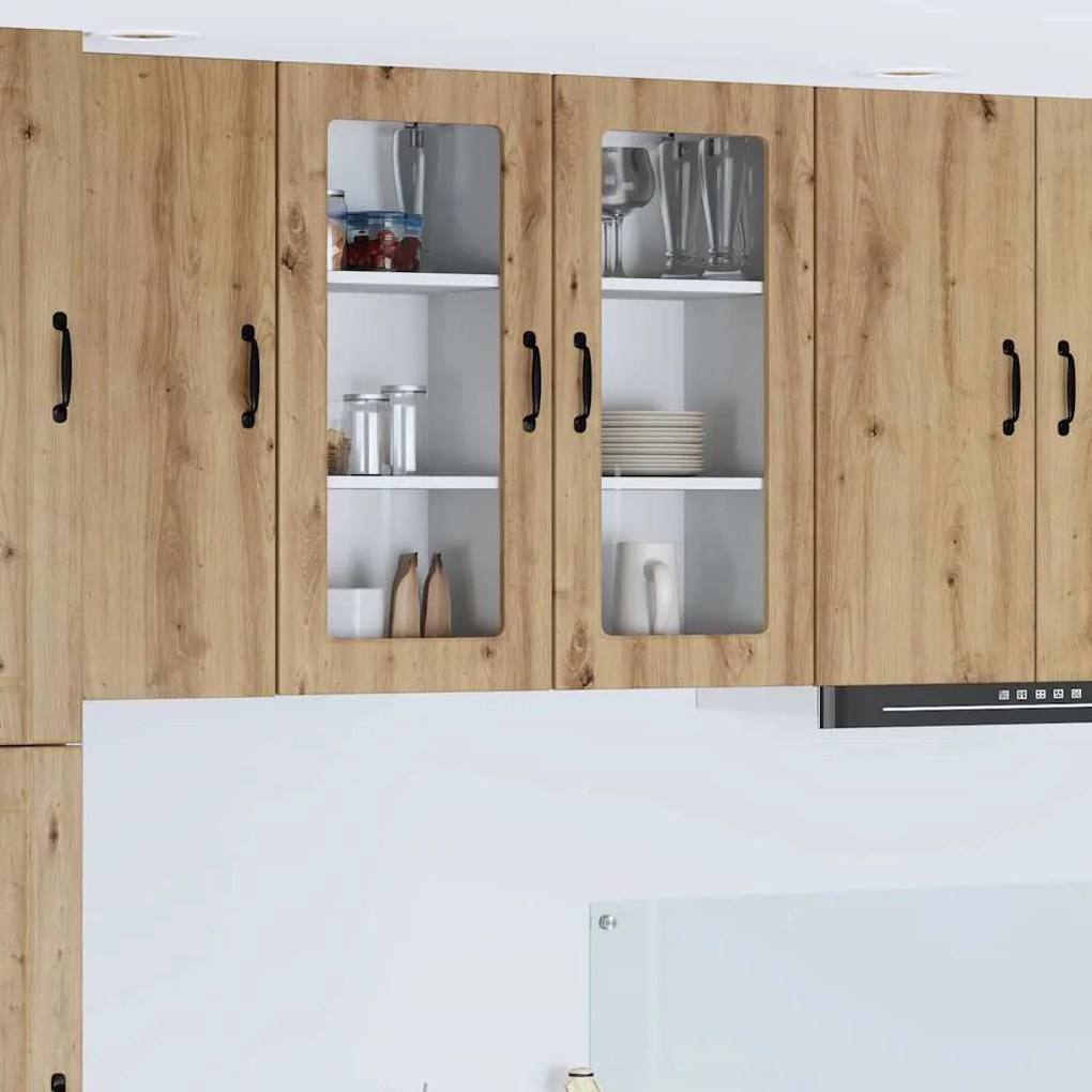 vidaXL Armário de Cozinha 2 pcs Carvalho Artesanal 40 x 31 x 80 cm