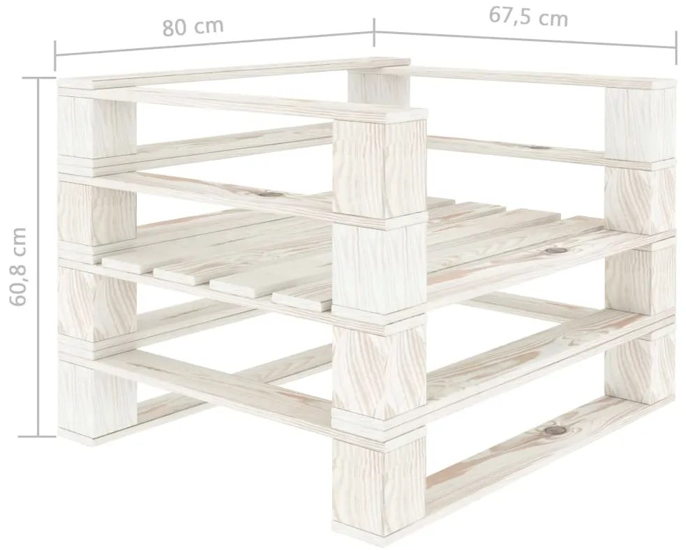 Poltrona de paletes para jardim madeira branco
