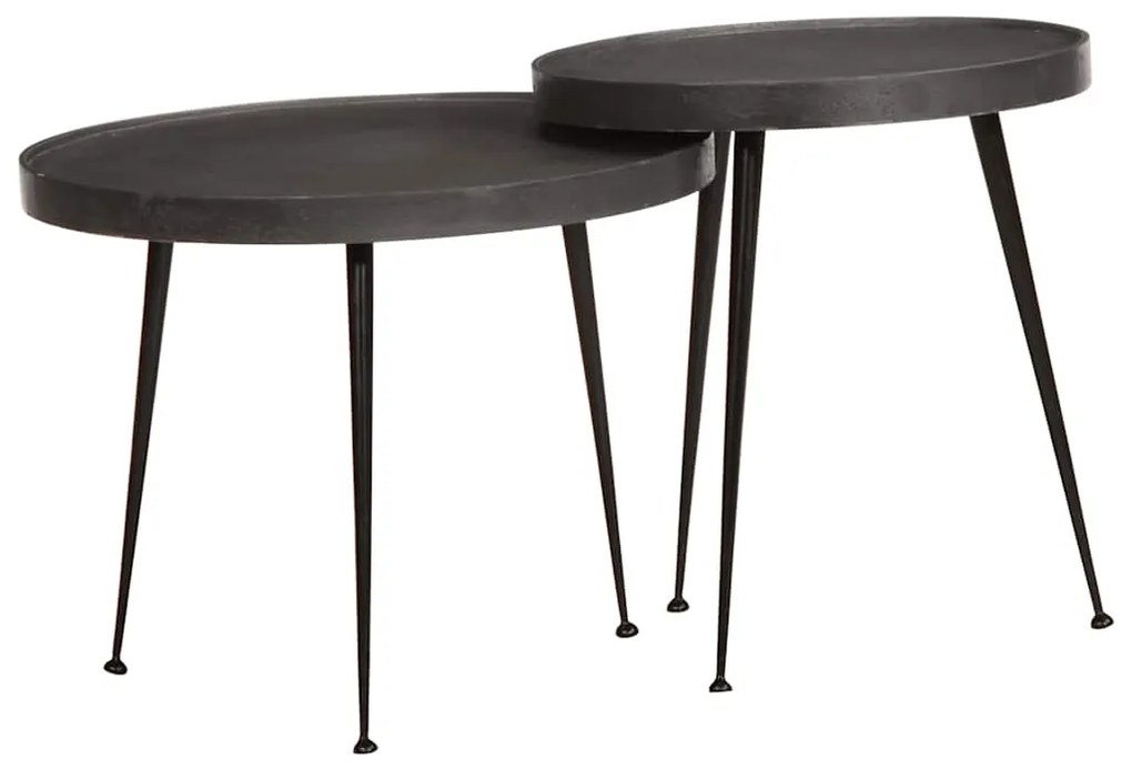 Mesas de centro 2 pcs derivados de madeira preto