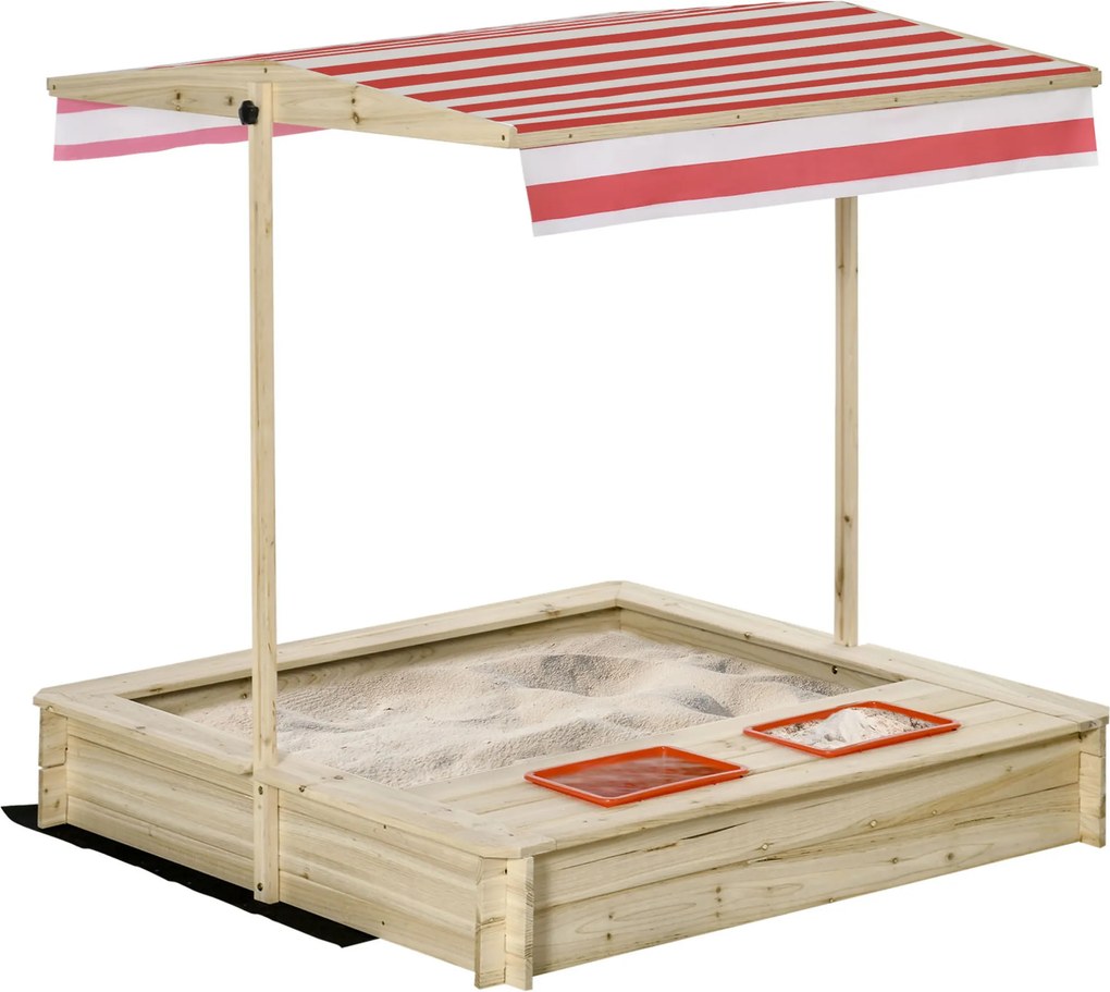 Caixa de areia quadrada em madeira, 1,18 x 1,18 x 1,18 - 2 compartimentos - Madeira de abeto tratada em autoclave