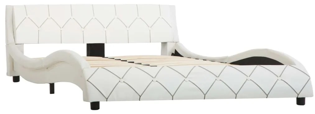 Estrutura de cama 140x200 cm couro artificial branco