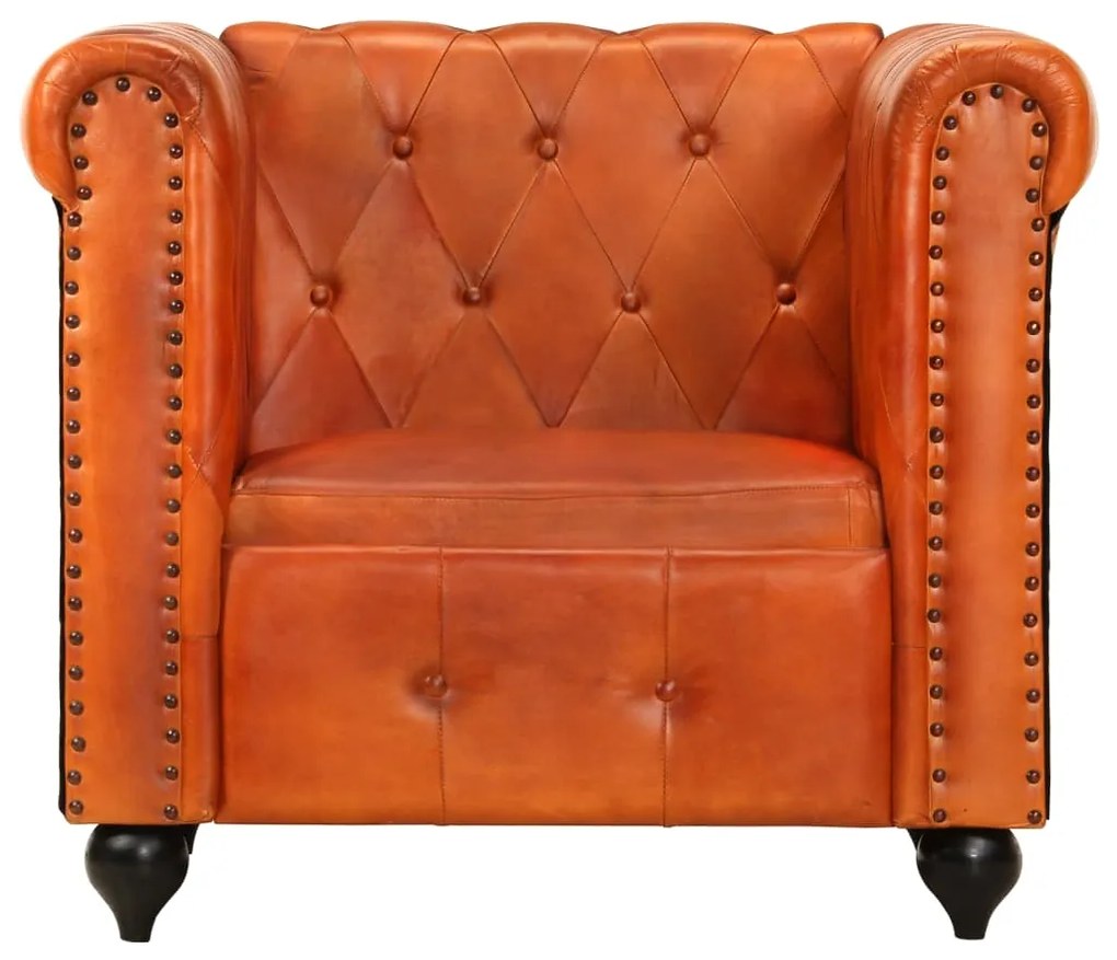 Poltrona chesterfield couro genuíno bronze