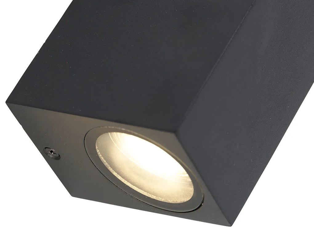 Candeeiro de parede moderno preto 2 luzes IP44 - Baleno
