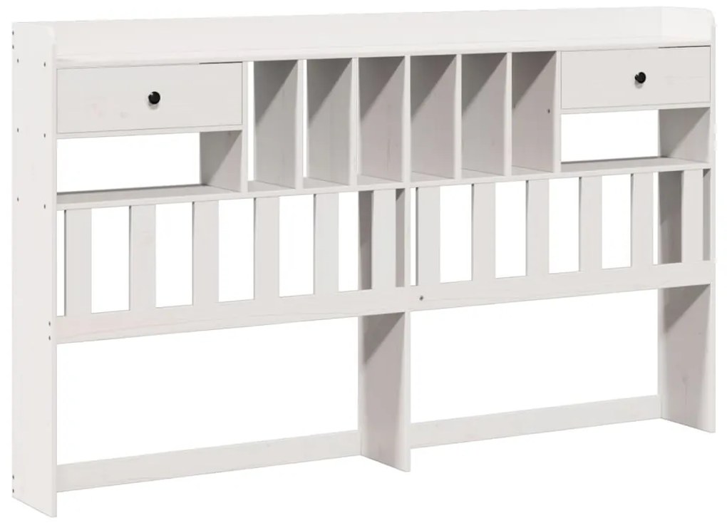 Cama com estante sem colchão 200x200 cm pinho maciço branco