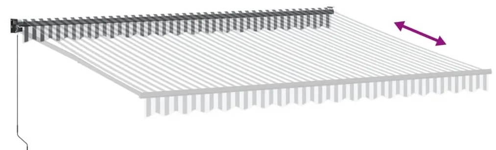 Toldo retrátil 4,5x3 m tecido e alumínio antracite e branco