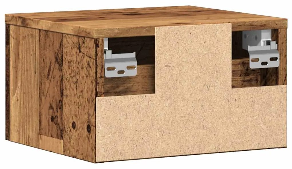 Mesas de cabeceira de parede 2 pcs 34x30x20cm cor madeira velha