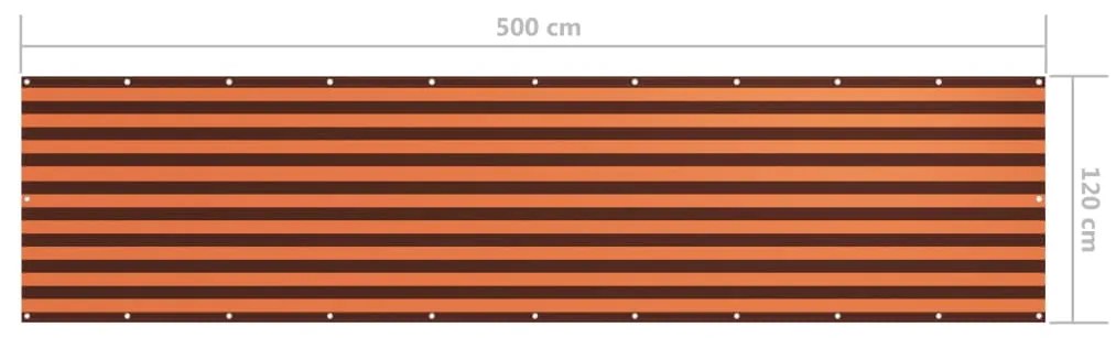 Tela de varanda 120x500 cm tecido Oxford laranja e castanho
